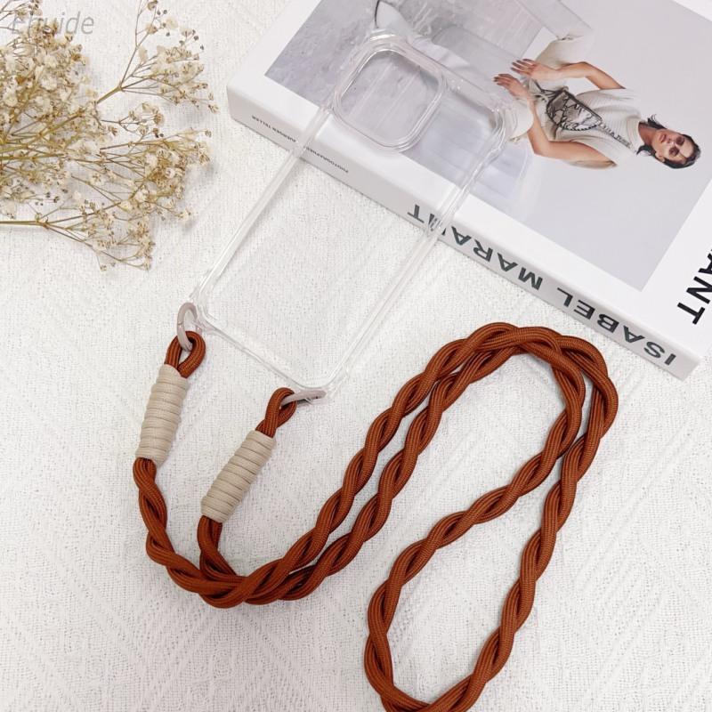 Four Corners Strap Case For Samsung Galaxy A56 A36 A16 A26 A55 S26 Ultra S25 FE Crossbody Cord Lanyard Shockproof Clear Cover