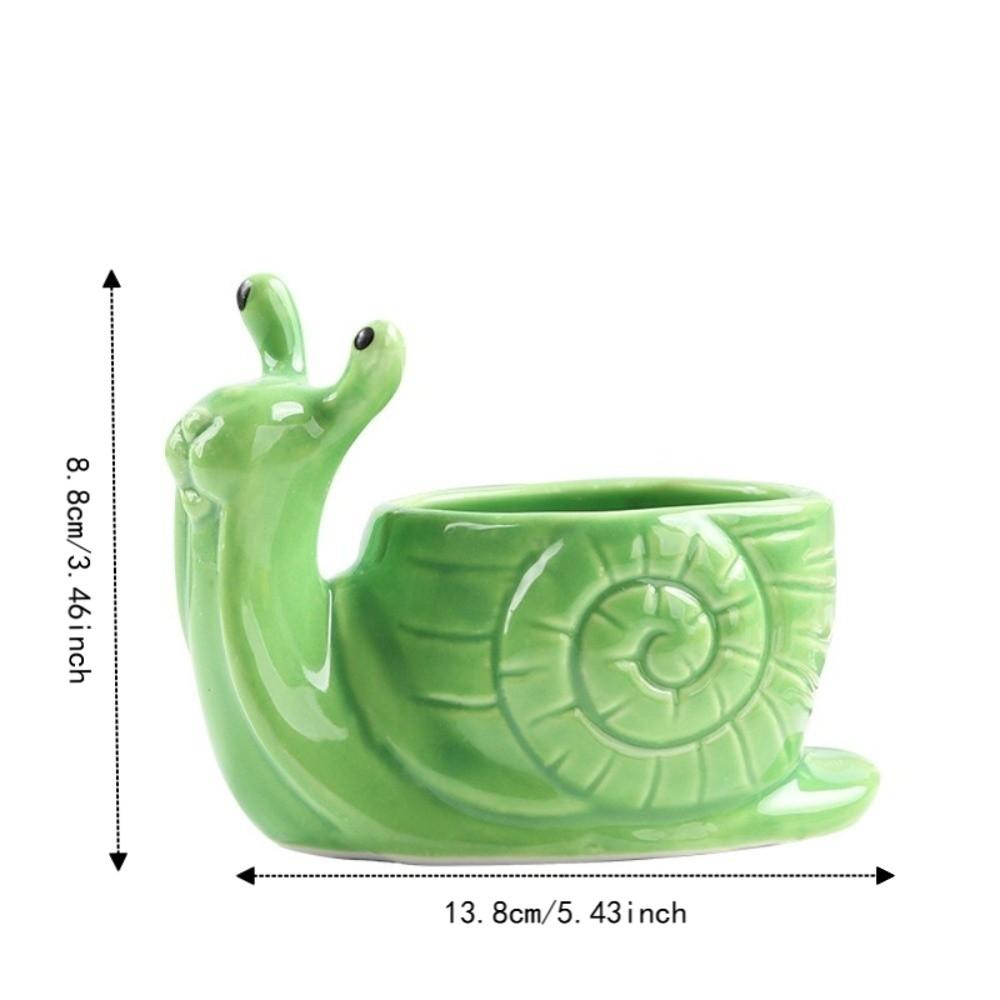 Pot de fleur en céramique en forme d'escargot Boîte de rangement Jardinière Pot pour succulentes Accessoires de bureau