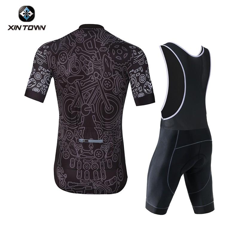 XINTOWN Cycling Short Sleeve Jersey Bib Shorts Set Bike Wear Men