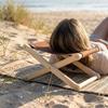 Compact Folding Wooden Beach Pillow Adjustable Height UV Resistant Canvas Lounge Headrest Ergonomic Sunbathing