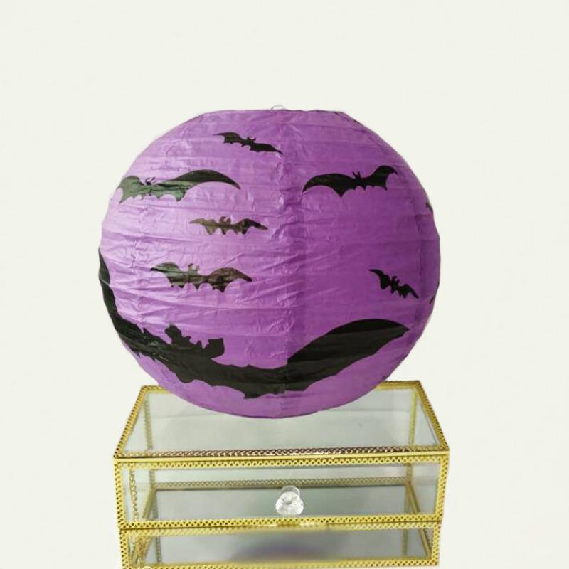 Halloween Tassel Lantern with Pumpkins, Bats & Skulls for Haunted House or Party Decor