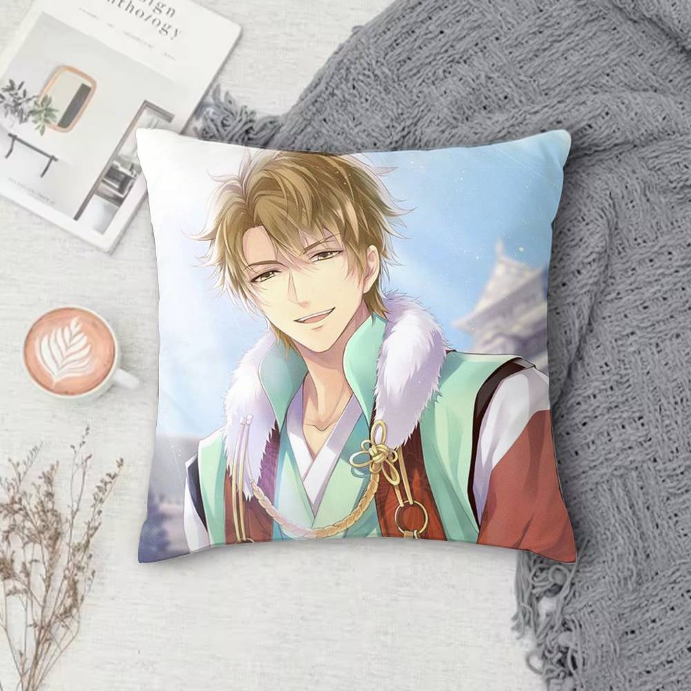 Ikemen Sengoku Romances Across Time Doublesided Printed Square Pillow Cover Decorative Cushion Cover for Sofa Bedroom Bedside