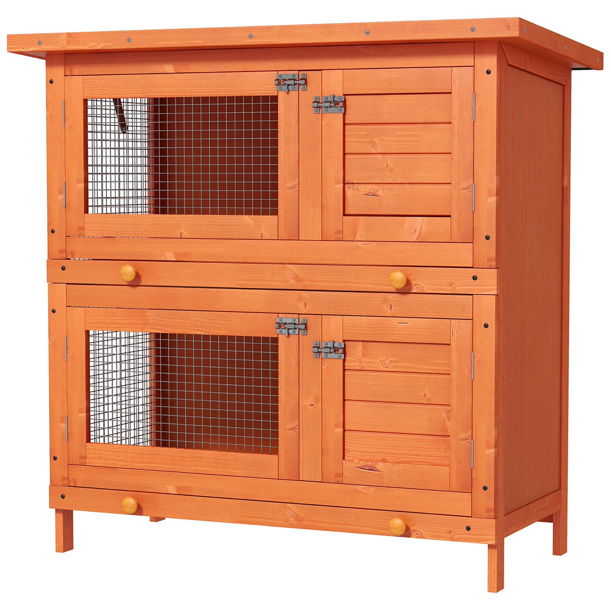 Clapiers pour Lapins Clapiers pour Cochons d'Inde Extérieurs Cabane en Bois pour Canards Cage pour Animaux avec Toit Ouvrant 90 X 45 X 90cm