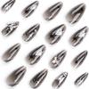 24 Pieces Ice Through Silver Bow Wearing Nail Black Cool Spicy Star Light Diamond Manicure Long Almond Nail Fake Nail Piece