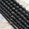 Großhandel 4/6/8/10/12mm Natürliche Lavasteinperlen Zur Schmuckherstellung Schwarze Runde Vulkansteinstränge DIY Armband Ohrringe Herstellen