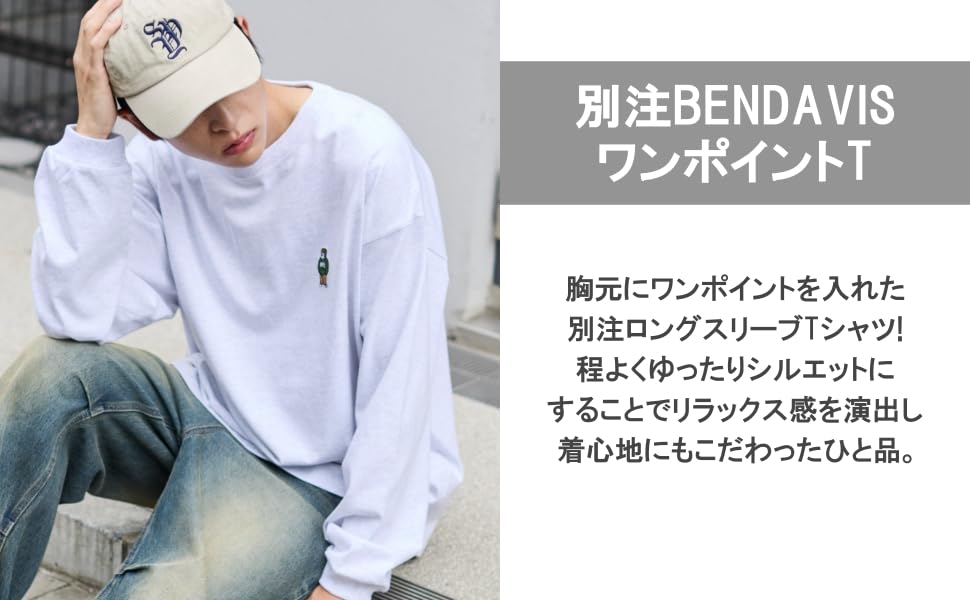 WEGO Long Sleeve with a BENDAVIS Perfect for Fall and Streetwear Ben Size Black Men's T-Shirt, Custom-Made One-Point Design, Winter, Style, Davis,