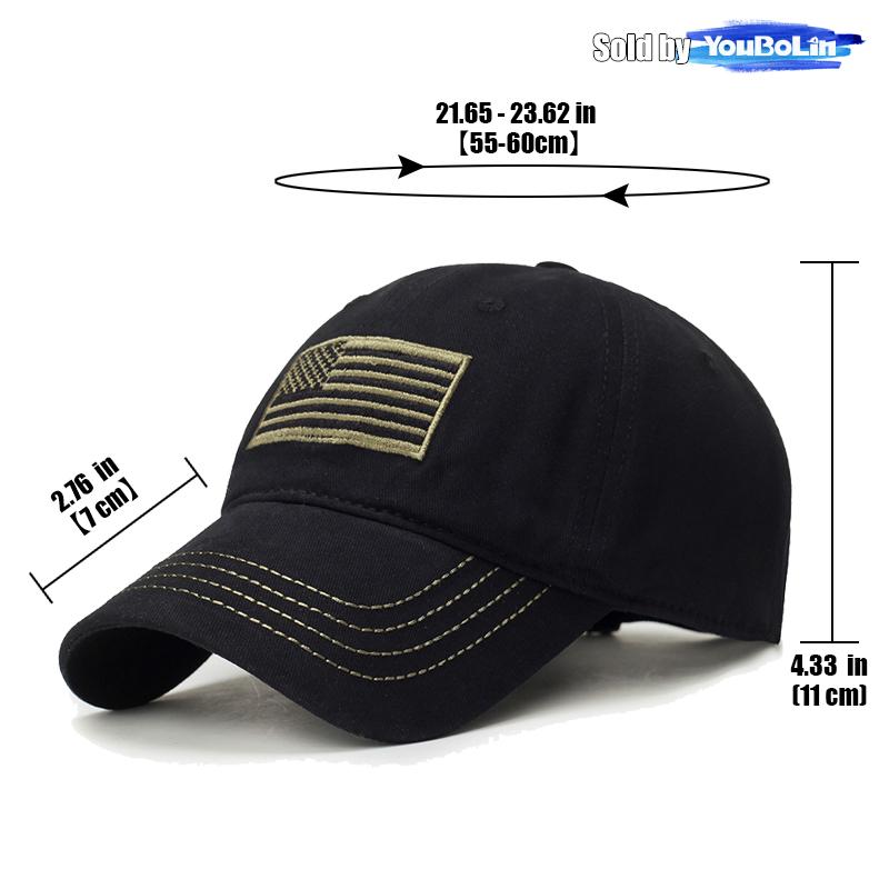 American Flag Embroidered Cotton Adjustable Soft Top Baseball Cap Sun Hat Trucker Caps Dad Hats