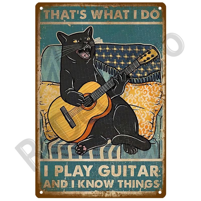 Metal Sign Home Decor Cat Dog Tin Sign Vintage Style Metal Wall Stickers Tin Plaque Retro Metal Poster Metal Plate For Man Cave