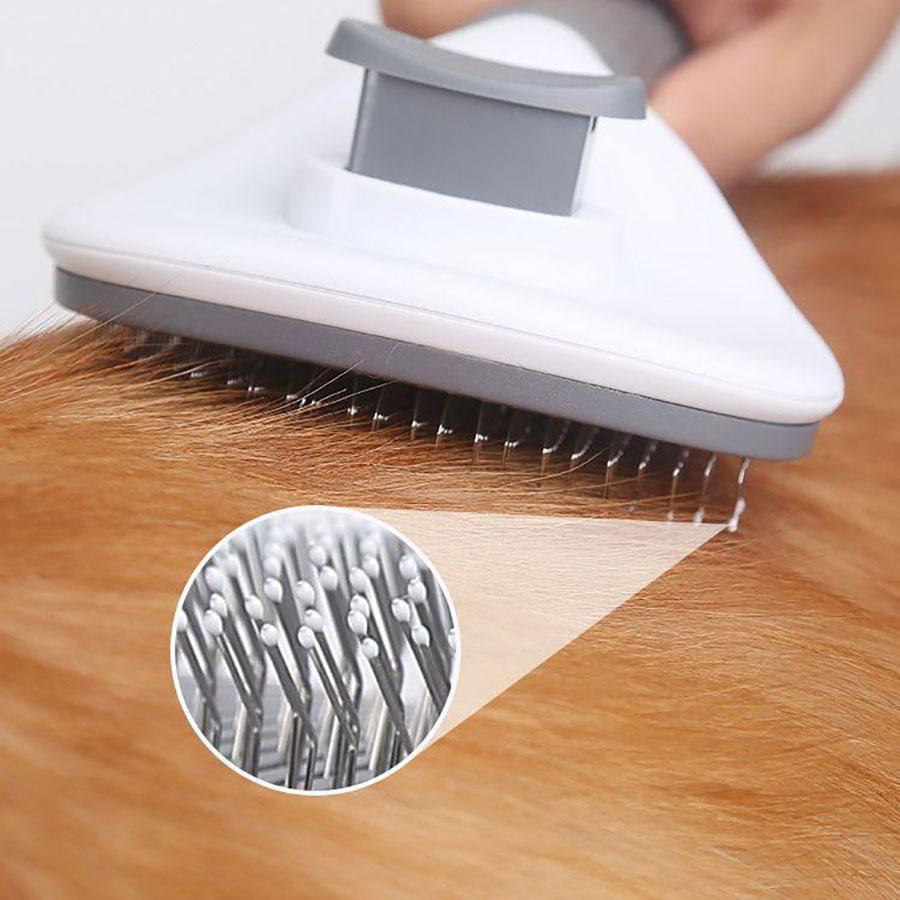 One Click Pet Hair Removal and Cleaning Comb, Rounded Comb for Massaging Pets Without Damaging the Skin