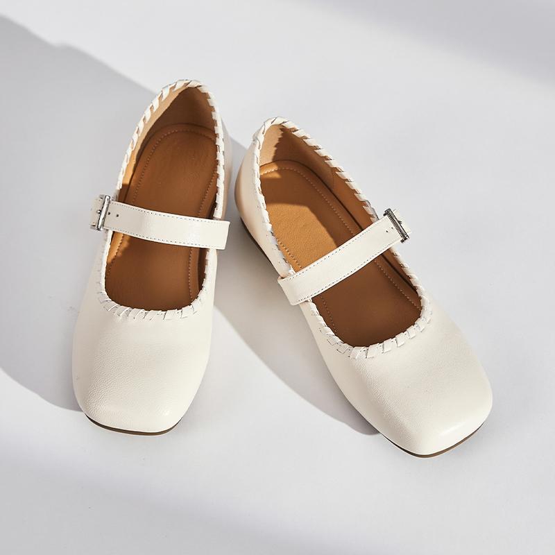 Fashion AIYUQI Women Mary Jane Shoes 2025 New Genuine Leather Female Shoes Non-slip One-strap Shallow-mouth Large-size Loafers For Women