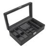 Watch Display Case Lockable Soft Lining Watch Jewelry Storage Box with Clear Lid for Bracelets