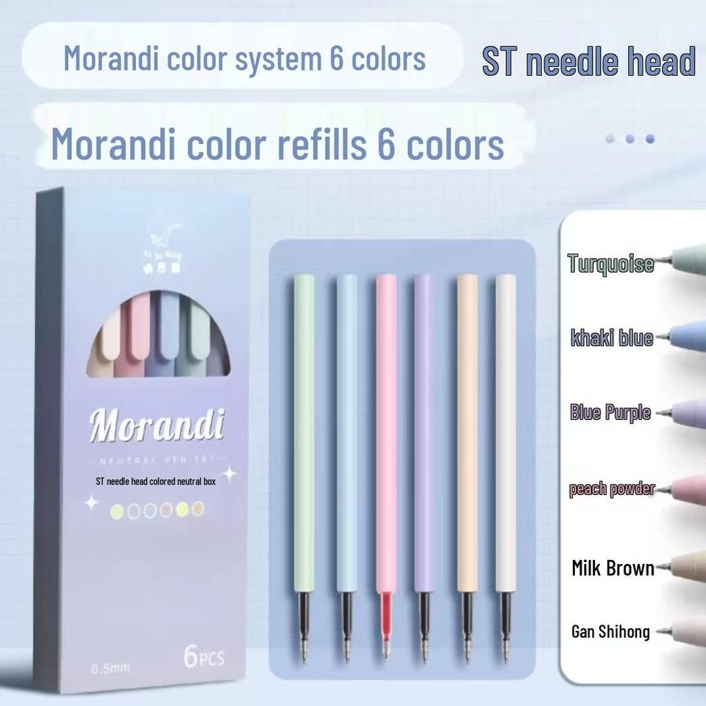 Morandi Series Push-Type Gel Pens - Japanese Style Student Set for Journals