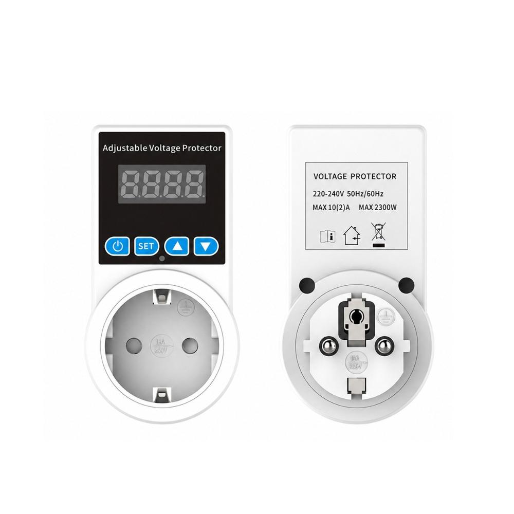 EU/UK Plug Automatic Voltage Protector Socket Over-Voltage Protection Controller Refrigerator