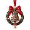 Christmas Ornaments Double-Sided Acrylic Santa Claus Bell Hanging Decor for Tree Home Store Festive Holiday Party Decoration