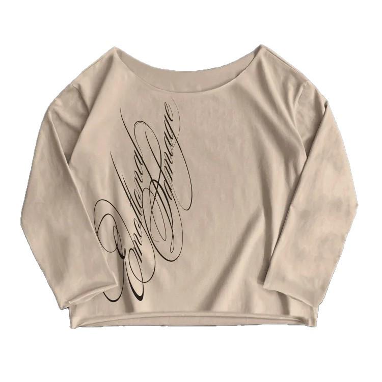 2026 Autumn/Winter Women's Y2K Off-Shoulder Slim-Fit Long-Sleeve Top