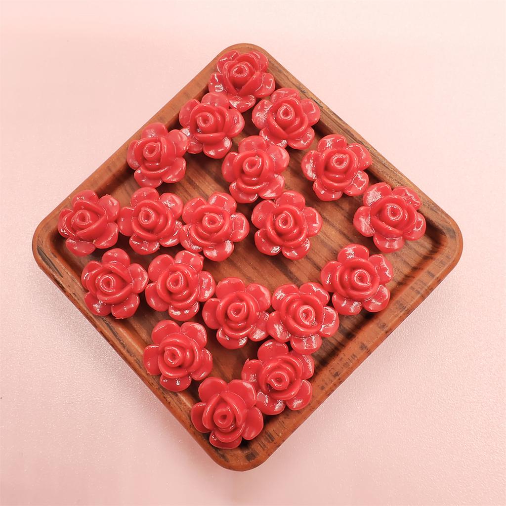 Heimpartyzubehör DIY Perlen Schmuckzubehör Mehrfarbig 20 Stück Rosenblütenperlen Handgefertigtes Material Perlen für Gebasteltes Bonbonfarbe Mode