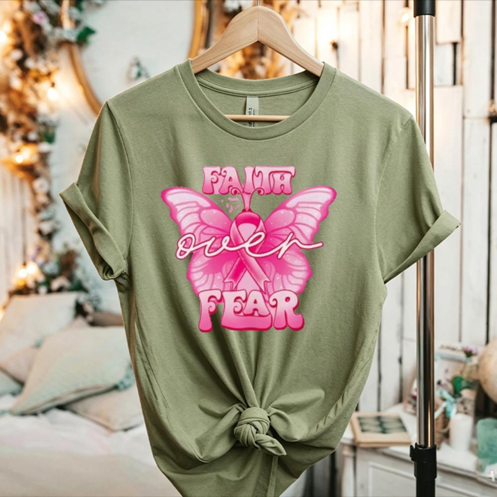 Her Fight Is Our Fight Boxing Glove Tee Pink Ribbon Breast Cancer Awareness TShirt Unisex Women Unisex Short Sleeve Graphic Tee