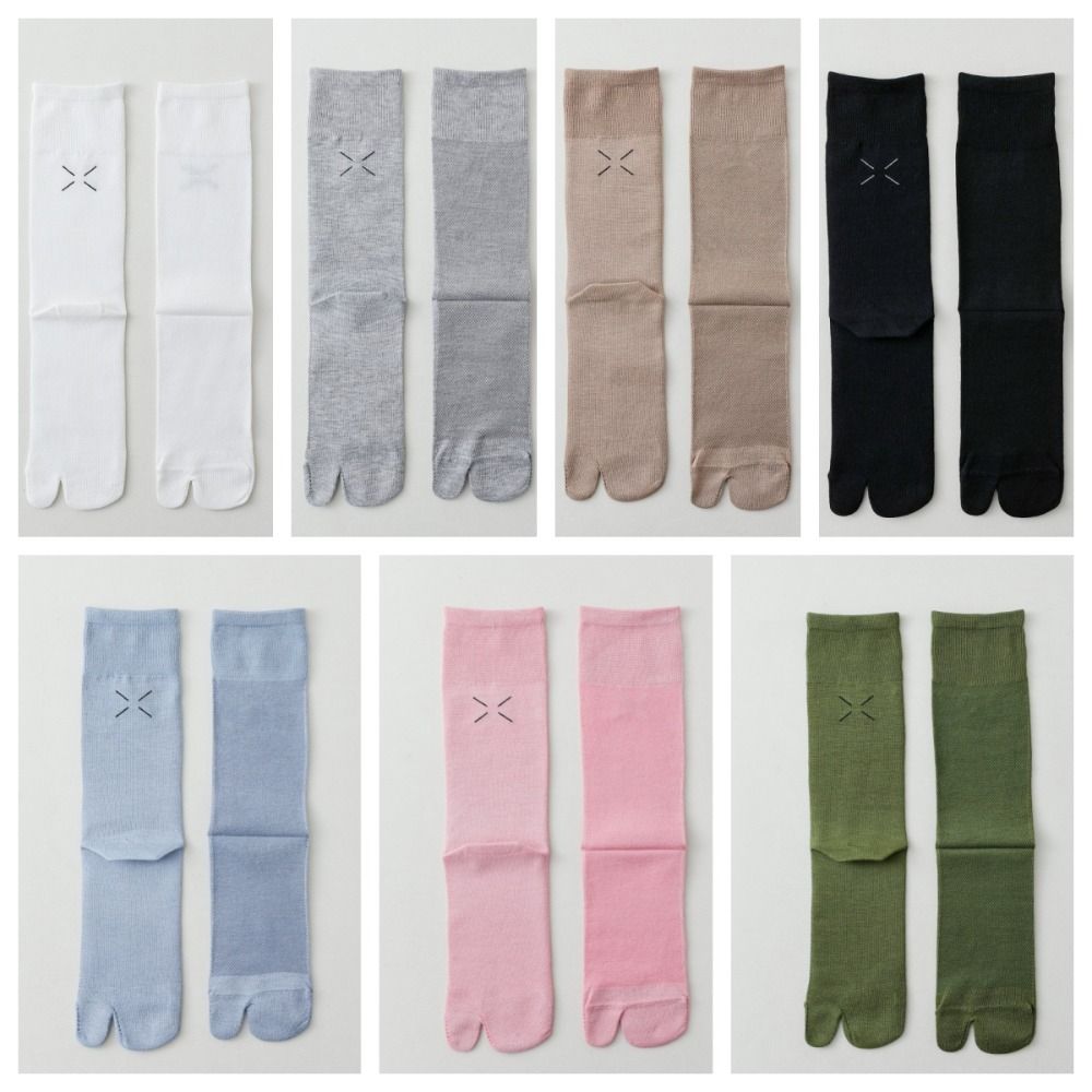 Breathable Mid Calf Stockings Thin Split Toe Tube Socks Simple Calf Long Socks Summer