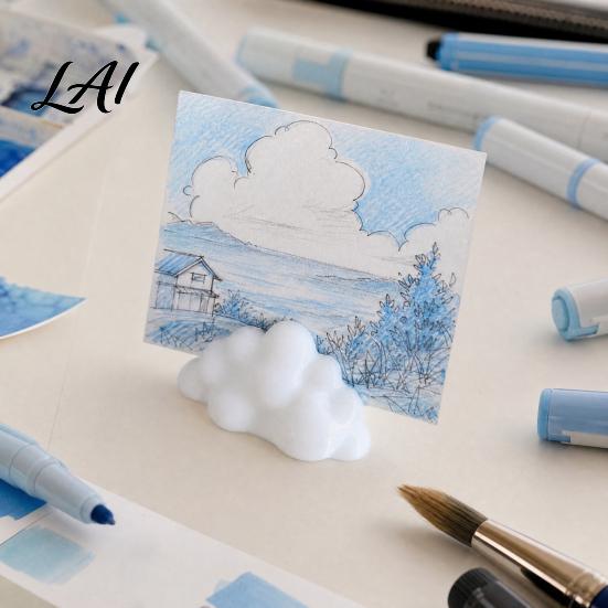 Multi-purpose Photo Holder 5Pcs 3D Printed Stand Decorative Display Rack Lovely Cloud Shape Picture Office Desk for Photos Leaf Artwork Hand