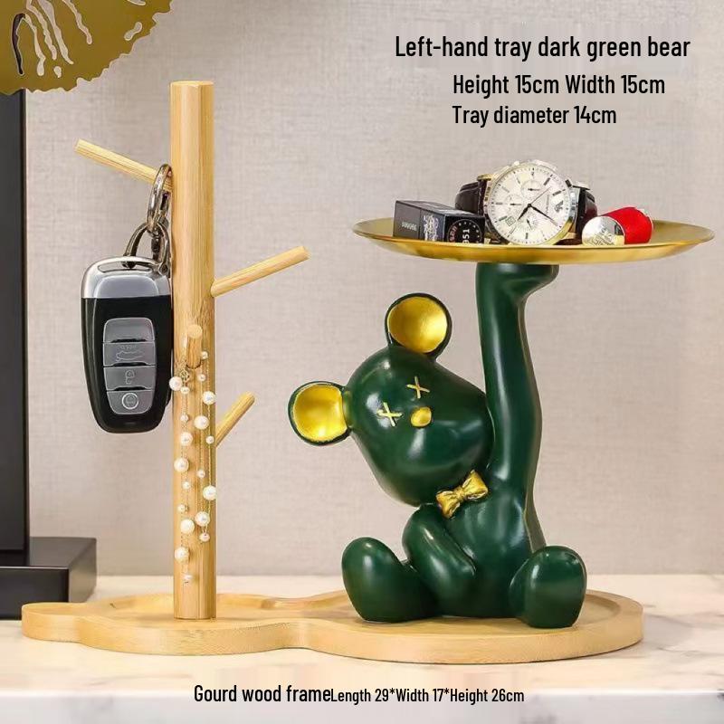 Hani Light Luxury Bear Key Tray for Living Room or Office