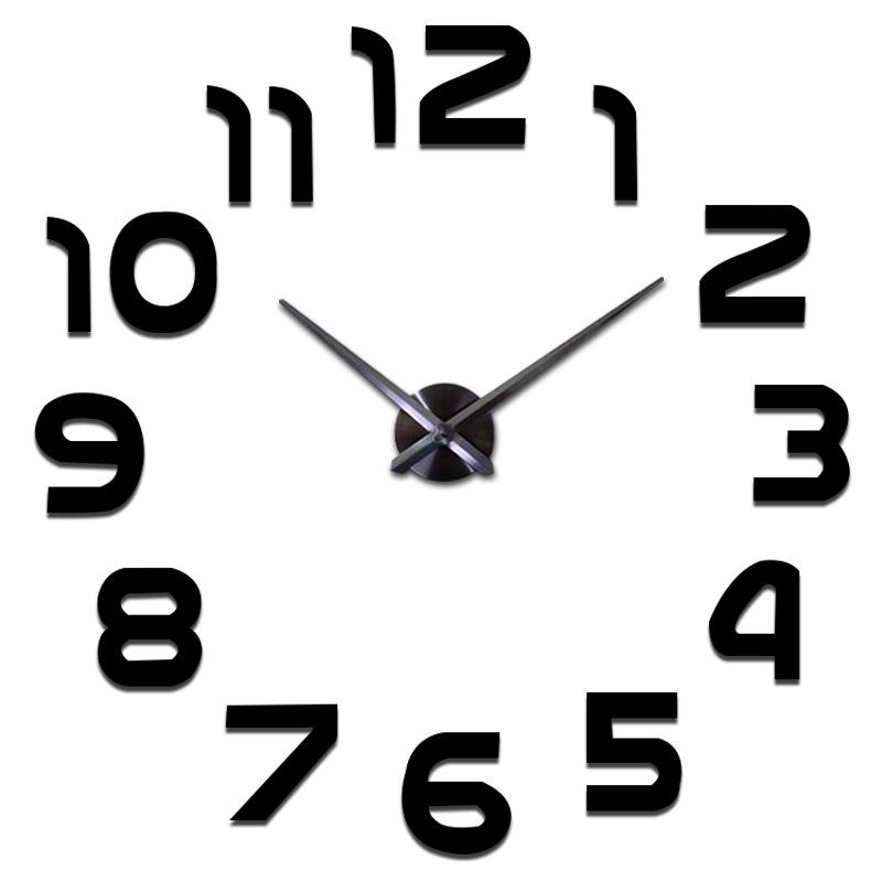 Extra Large 3D EVA Wall Sticker Clock - DIY Personalized Silent Mirror Art Clock