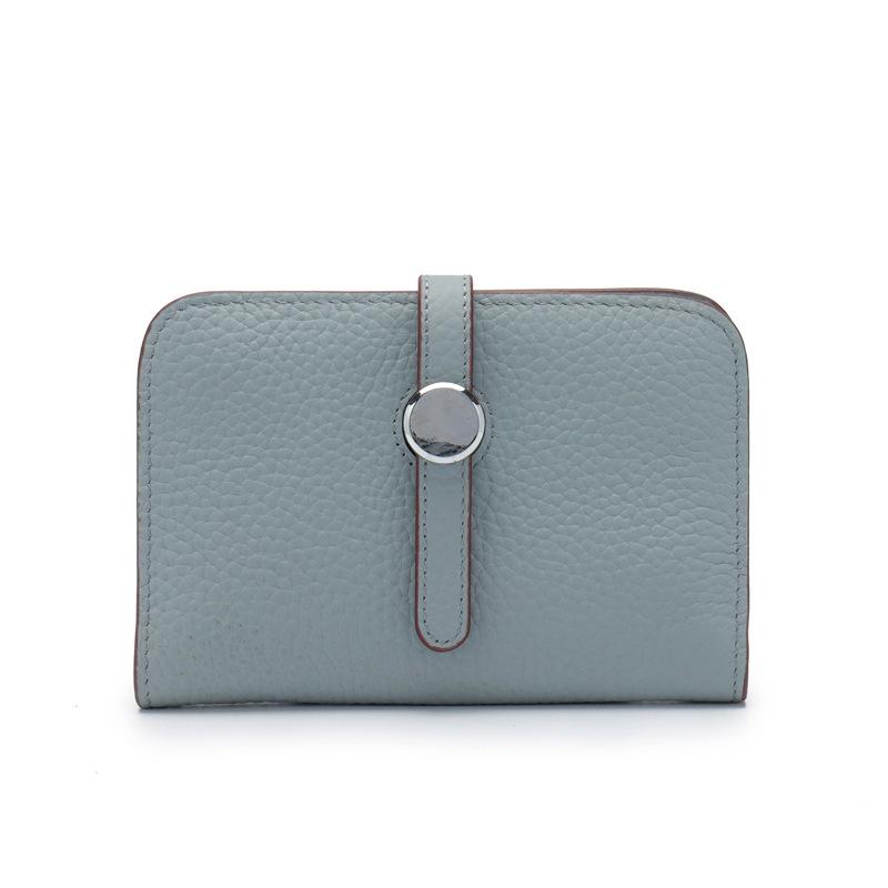 New Wallet Women's Short Genuine Leather Fashion Top Layer Cowhide Ultra-thin Strap Women's Wallet Cowhide Suit Clip