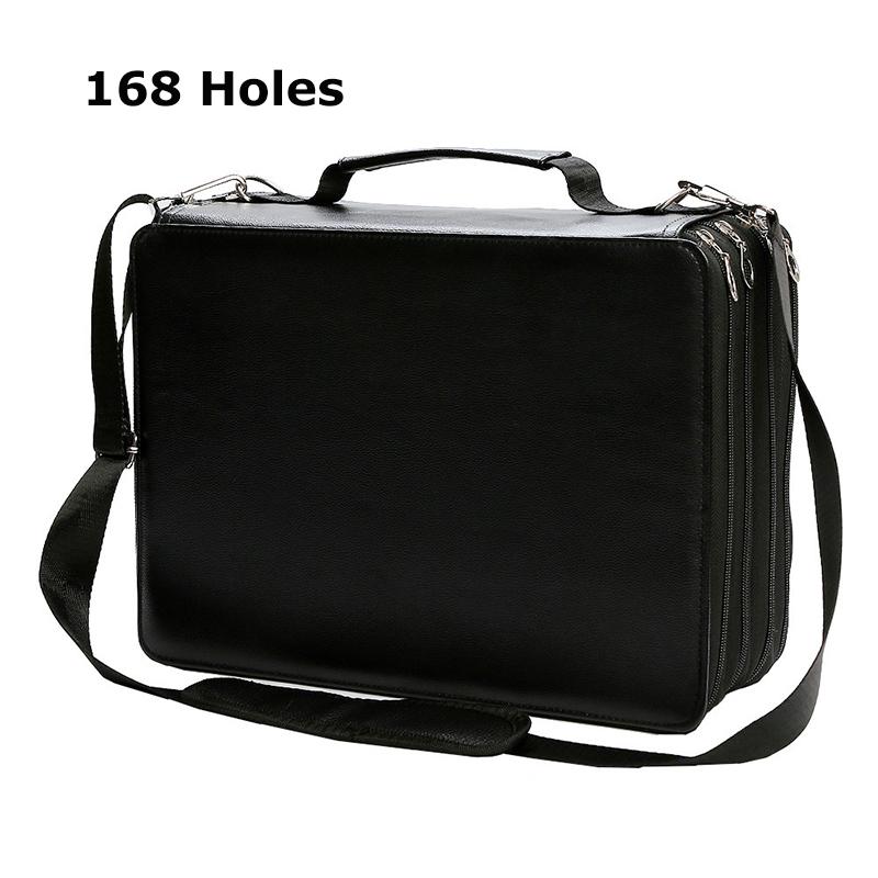 168/224 Holes Portable Colored Pencil Case Felt Kit Marker Storage Bag Large Capacity Stationery Holder Student School Supplies