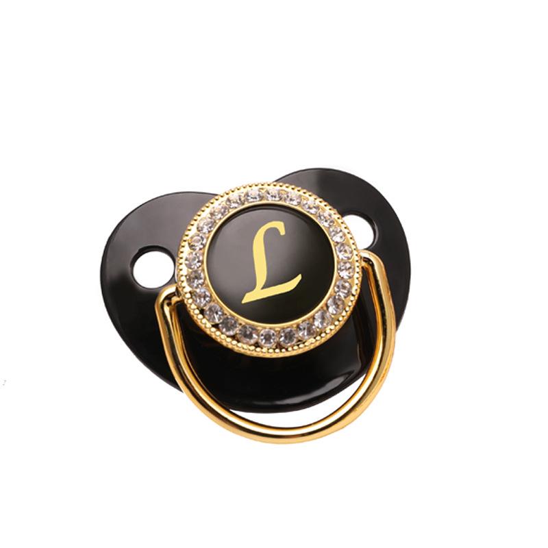 

Baby Letter Pacifier with 26 Diamond Black Letters