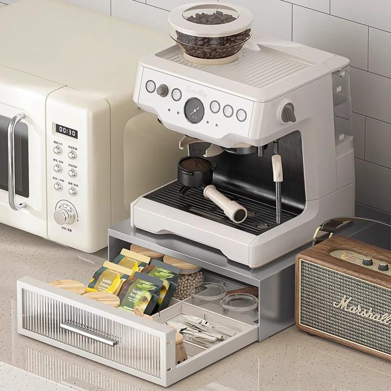 Coffee Capsule Display & Storage Stand with Drawer for Tea Bags and Machine Base