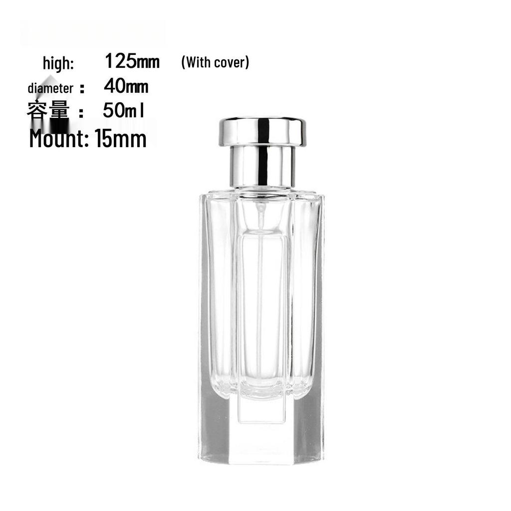Transparent Glass Perfume Spray Bottle, Refillable, 50/100ml, Ideal for Travel
