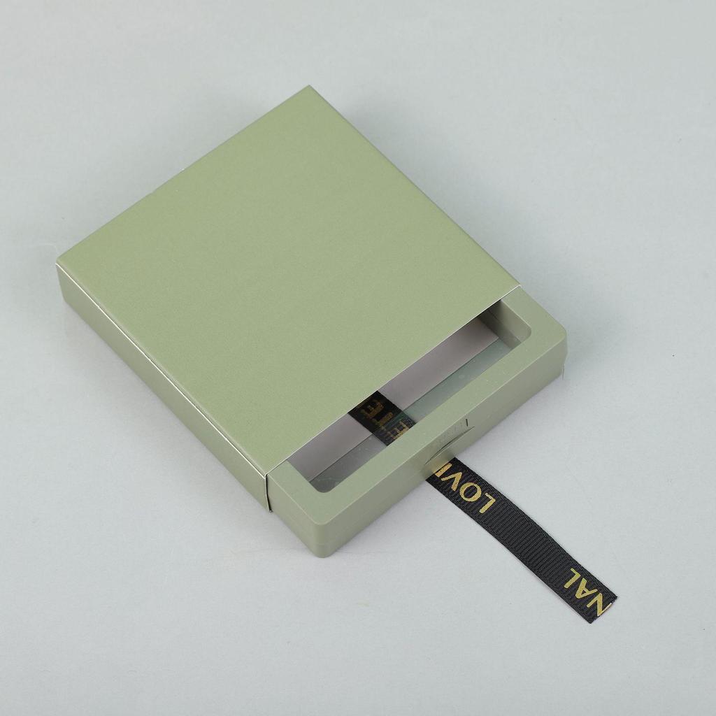 Aufbewahrungsbox für Nagelkunst mit PE-Folie und farbiger Kartenhülle