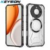 KEYSION Transparent Magnetic Case for HONOR X9d 5G Silicone+PC Heavy Duty Shockproof Phone Back Cover for Huawei Magic 8 Lite 5G