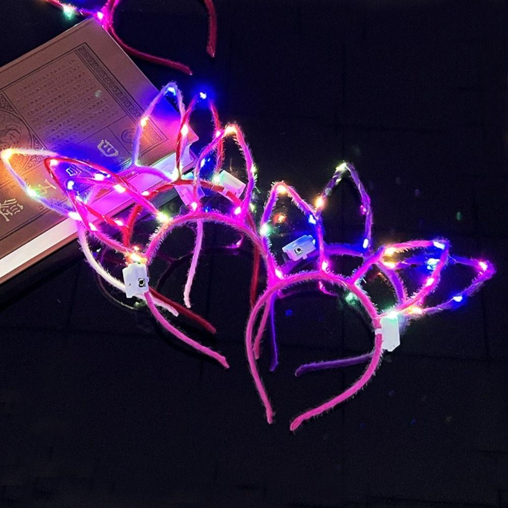 Concert Support Decoration Glowing Cat Ears Hair Band LED Rabbit Ears Headband  Kid