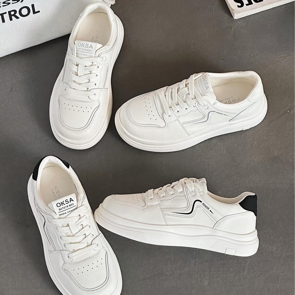 Little white shoes women's 2025 summer new shoes leather flat-bottomed casual board shoes women's one-pedal lazy shoes trendy and versatile