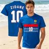 Lato Francja 1998 Zidane 10 Retro Miękki Trykot Codzienny Letni Męski i Damski Codzienny Vintage Wygodny Rodzinny Dziecięcy T-shirty