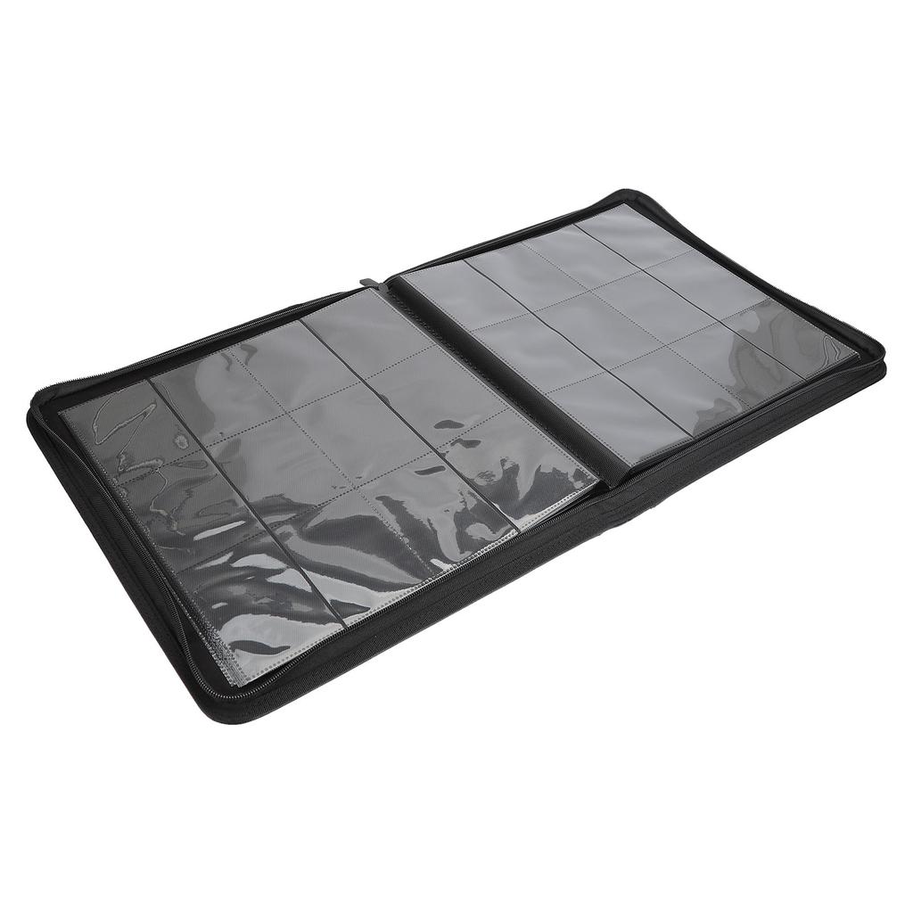 Zip Trading Card Album PU and PP Transparent 480 Cards Black Waterproof Trading Album Display Holder for Gaming Cards