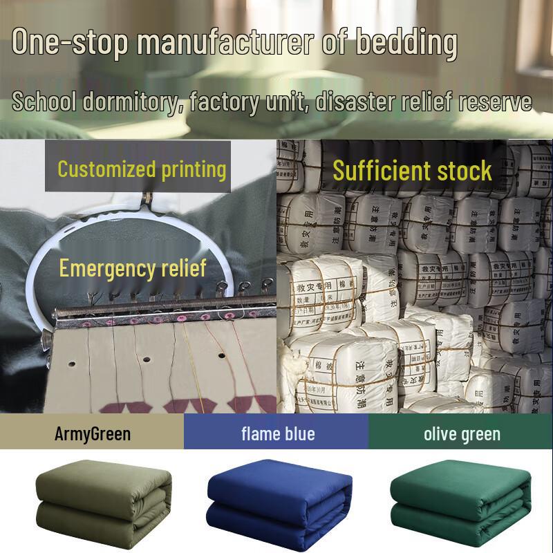 Tianhengyucheng Notfall Armeegrün Baumwollsteppdecke