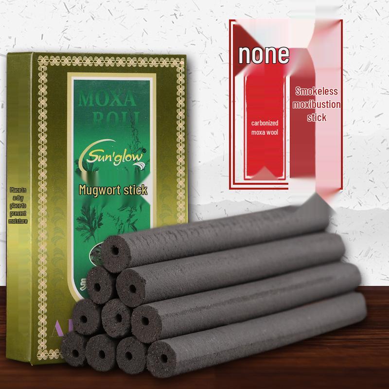 Smokeless Mugwort Sticks for Moxibustion - 1.2c Ai Charcoal Black Carbonized Sticks, Salon Use
