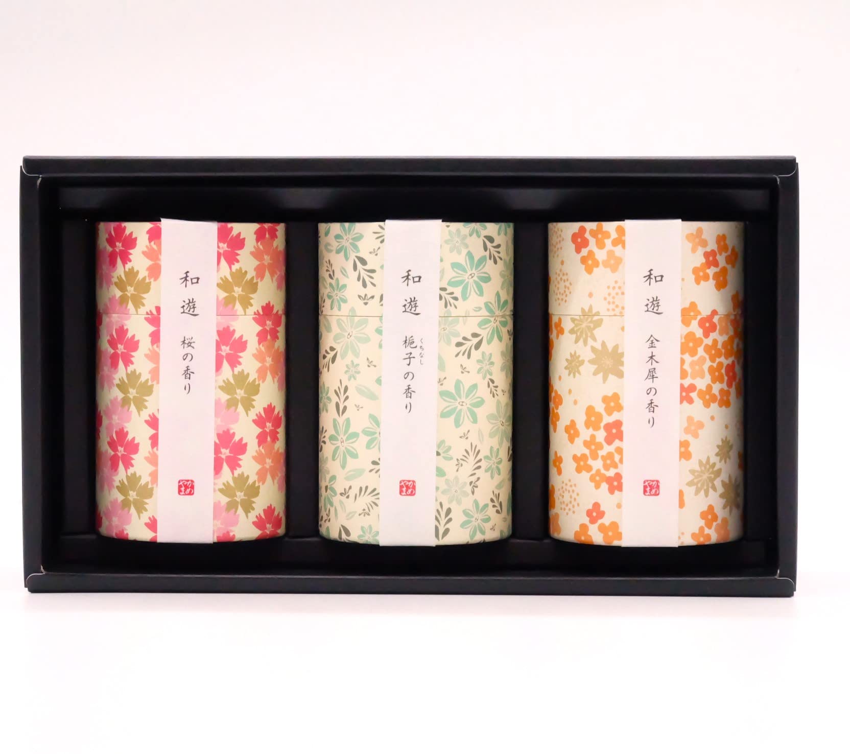 

Wa-Yu Assorted Incense Stick Set (Cherry Blossom, Osmanthus, and Gardenia Scents) Mini Size, Low Smoke, Includes Gift Wrapping, Perfect for Mourning,