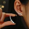 14K Gold Plated S925 Silver Five-Petal Flower Ear Cuffs & Star Diamond-Inlaid Earrings for Women
