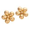 Creative Ear Jewelry Hollow Flower Themed Studs Earring Ears Pin Iron Texture Suitable for Creative Personalities
