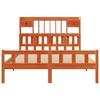 Solid Wood Bed with Shelf Without Mattress Wax Brown 150 x 200 cm