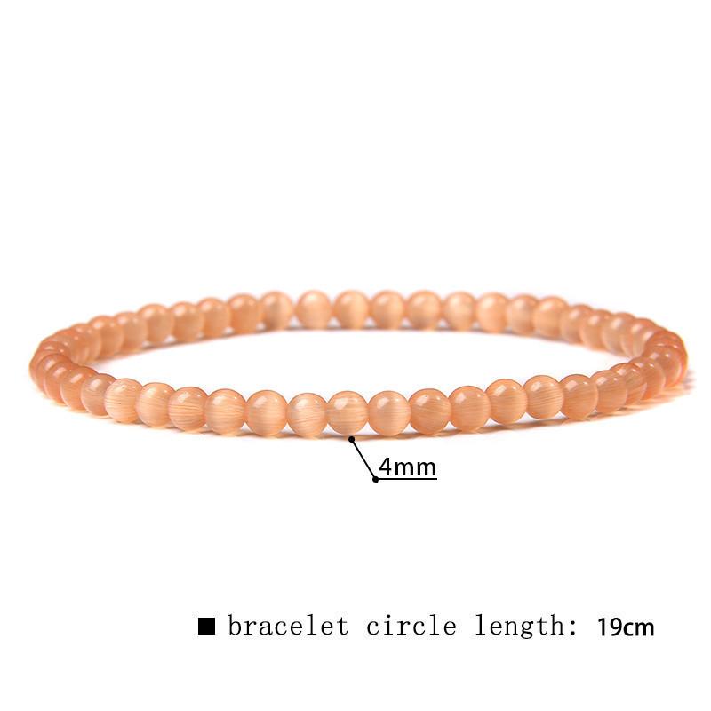 4mm Natural Agate Mini Energy Bracelet Women's Glossy Beads Semi-Precious Pulsera Jewellery Bracelet Bracelet