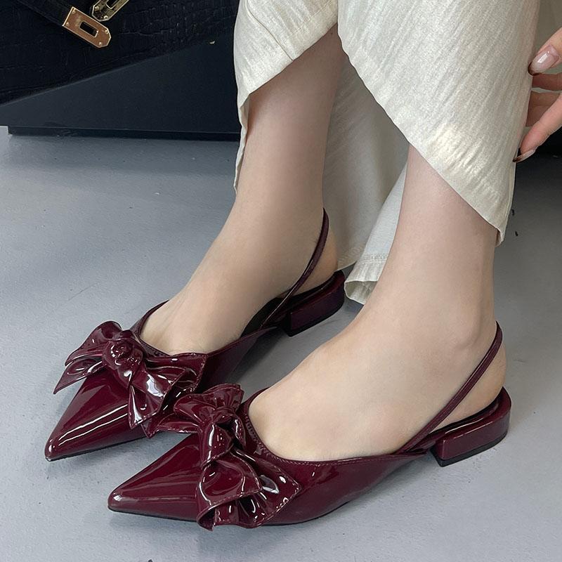Fashion Fashion Butterfly-Knot Footwear Ladies Flats Sandals Shoes Female Pointed Toe Women Flats Sandals Shoes Slides Mules New In 2025