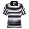 Navigare Women's Striped Short Sleeve Polo Knit Shirt