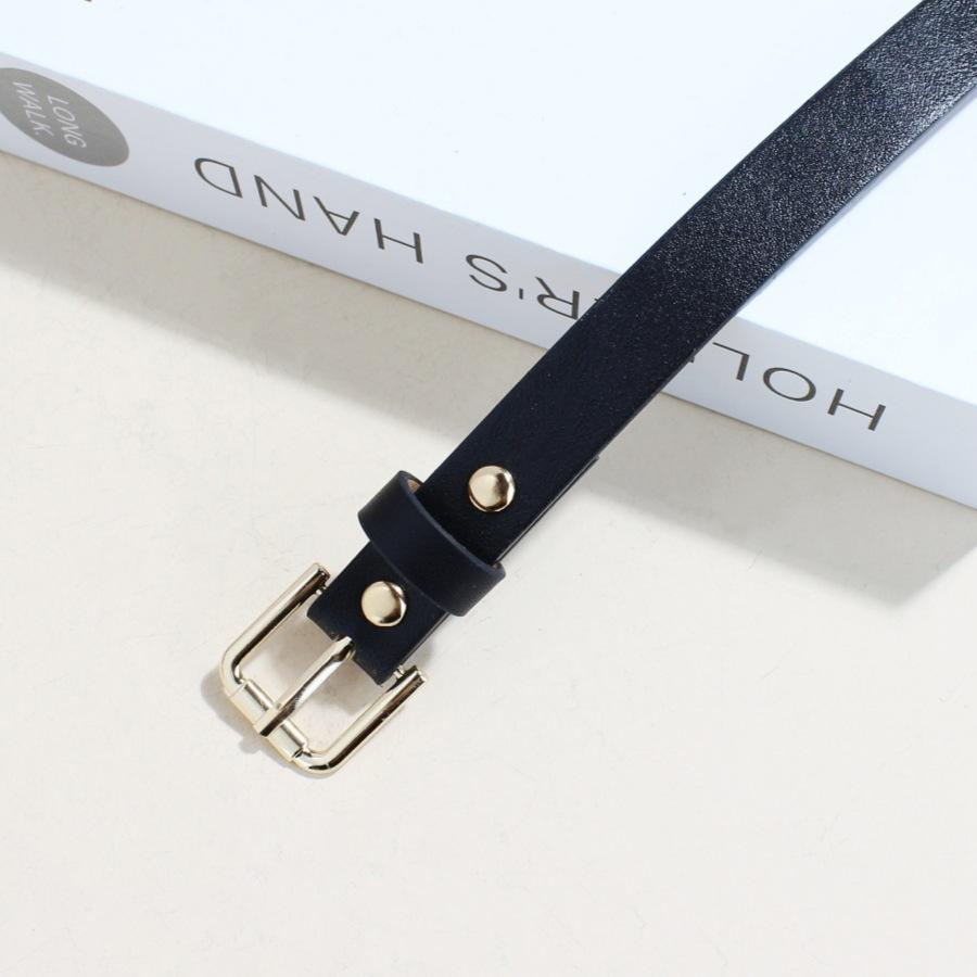 Casual Pin Buckle Belt Student Simple Jeans Decorative Fine Caramel Belt Ladies
