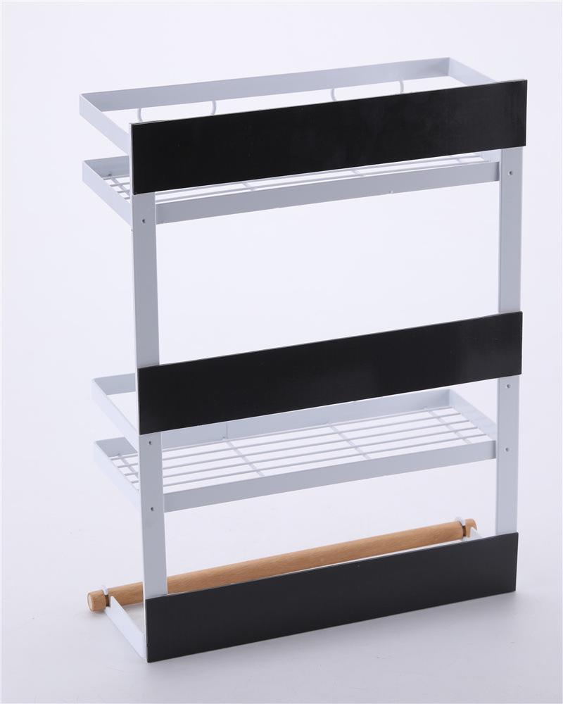 Magnetic Refrigerator Side Rack & Kitchen Paper Towel Holder with Cling Film Storage