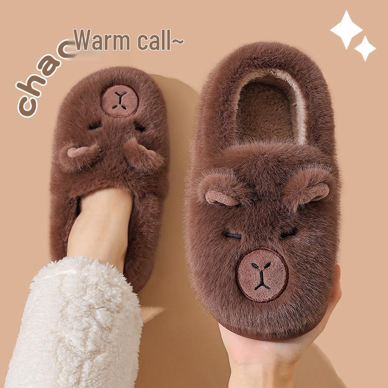Capybara Cotton Slippers – New Winter 2025 Plush Home Slippers for Men & Women, Cute & Warm for Autumn and Winter.