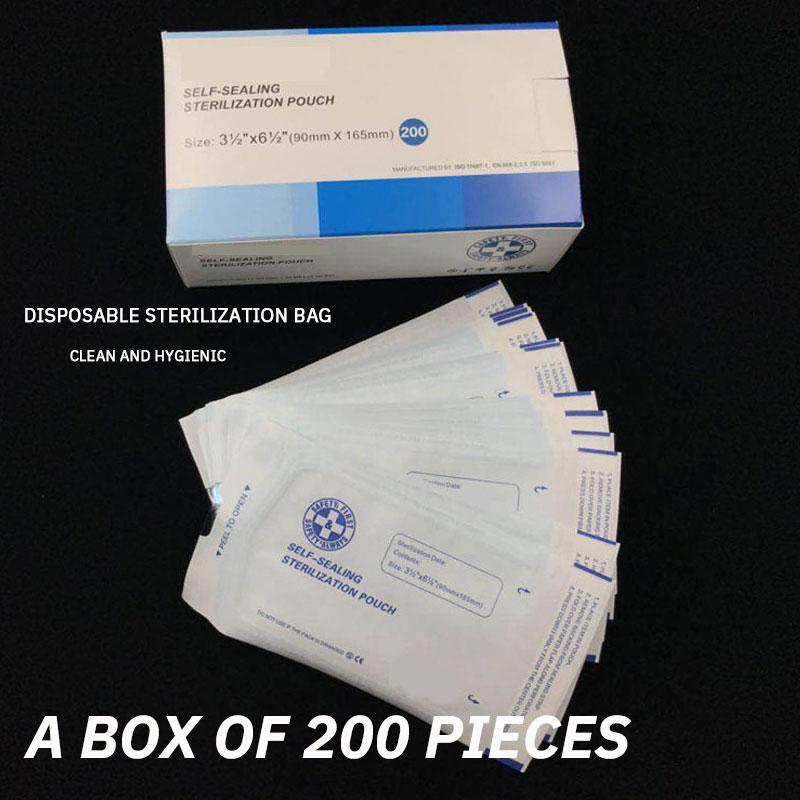 200 BUC Pungă Dezinfecție Echipament Medical Autoadezivă și de Unică Folosință Cutie Sterilizare Accesorii Tatuaj 1 Cutie