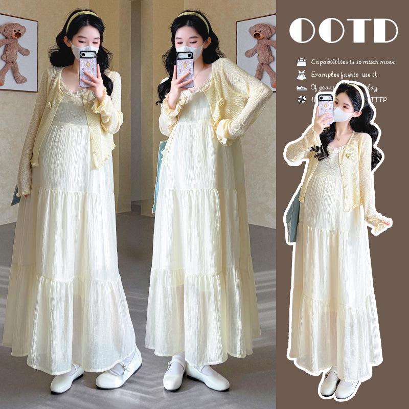 2026 Summer Korean Style Elegant Camisole Dress & Loose Two-Piece Skirt Set M